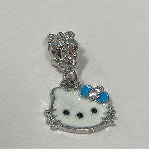 Dangle Hello Kitty Blue Bow Charm 4 Pandora bracelet silver kitten cat charms